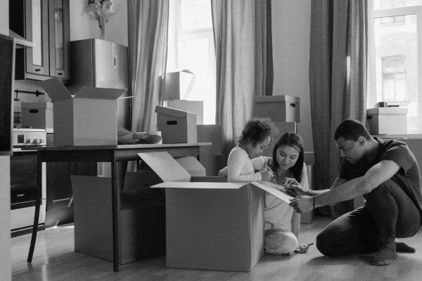 Family with Moving Boxes